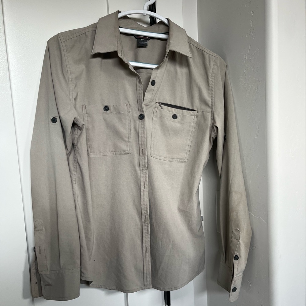 Outdoor Research Tan Button Down Shirt Lightweight Utility
